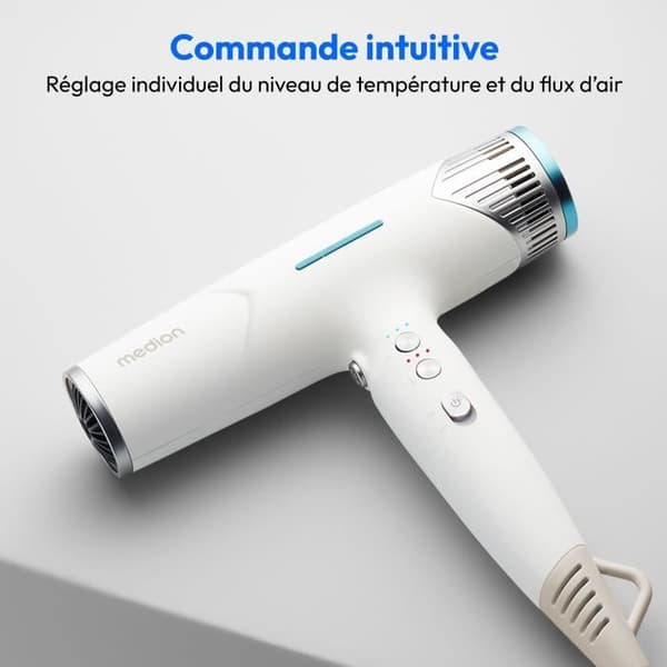 Hårtork - MEDION - MD19984 - 1500 W - 3 hastigheter - 105°C - Vit