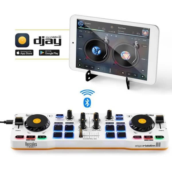 HERCULES DJControl Mix - Trådlös Bluetooth DJ Controller för smartphones (iOS och Android)