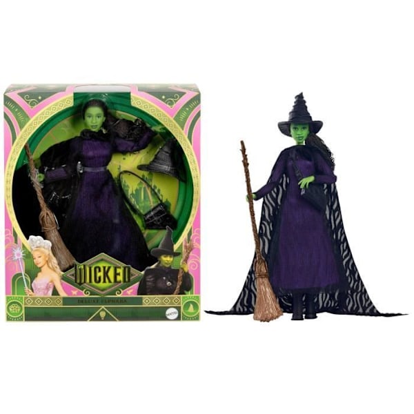 Mattel-Wicked-Elphaba docka med flätat hår och flera poser - Wicked - HXY38