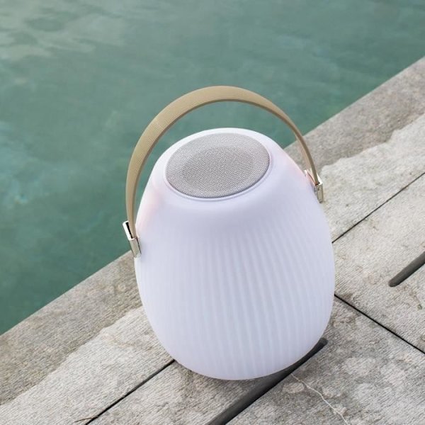Trådlös bluetooth högtalarlampa - LUMISKY - MINI MAY PLAY - H23 cm - Dimbar vit och flerfärgad LED