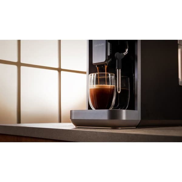 Espressomaskin med kvarn - CECOTEC - CremaetLungoSteam - 19 barer - 280 g - 2 L - 5 drycker - Svart