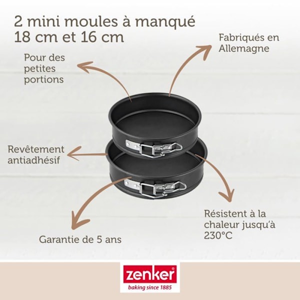 Set med 2 mini springformar - ZENKER - Special Mini - 16 och 18 cm