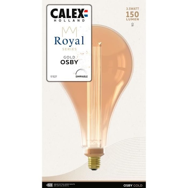 E27 LED-lampa - CALEX - ROYAL OSBY - 3,5 W - 150 lm - 1800 K - Dimbar - Guld