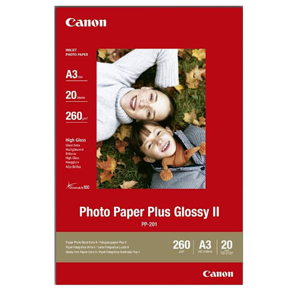 CANON Förpackning med 1 fotopapper plus 260 g / m2 - PP-201 - A3 - 20 ark