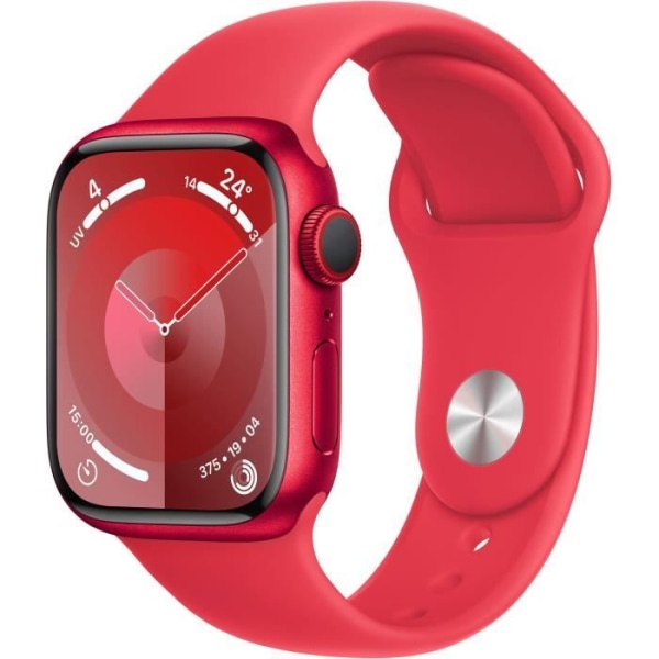 Apple Watch Series 9 GPS + Cellular - 41 mm - (PRODUCT)RED Aluminiumfodral - (PRODUCT)RED Sport Band Armband - S/M