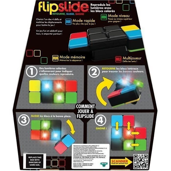 Flipslide - ÄLGEKAKAR - Elektroniskt ljuskombinationsspel, med batterier ingår