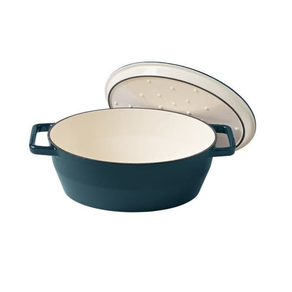 Oval gryta - PYREX - Långkok - 29 cm - Gjutjärn - Djupblå