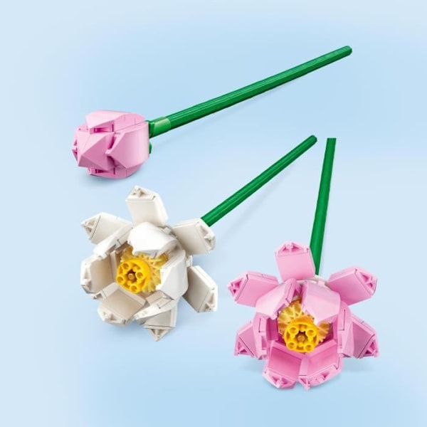 LEGO 40647 Creator Lotus Flowers, byggsats för flickor och pojkar i åldrarna 8, med 3 konstgjorda blommor