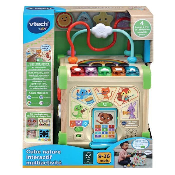 VTECH CUBE NATURE INTERAKTIV MULTIAKTIVITET (LEKSAK MED FSC-CERTIFIERAD TRÄDEL)