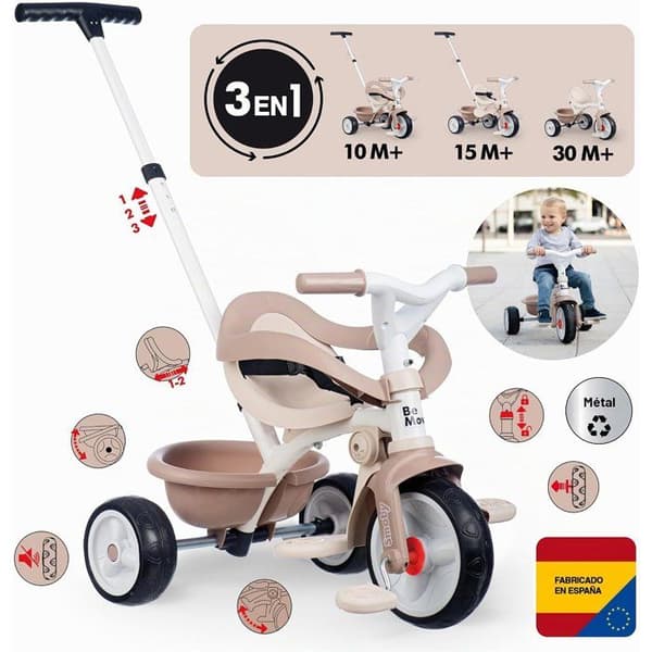 SMOBY - Be move confort - Be Move Confort Beige Trehjuling