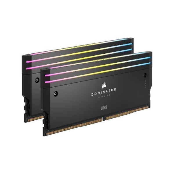 RAM-minne - CORSAIR - Dominator Titanium RGB DDR5 - 32GB 2x16GB DIMM - 6400MT/s - Intel XMP 3.0 - 1.40V - Svart (CMP32GX5M2B6400C3