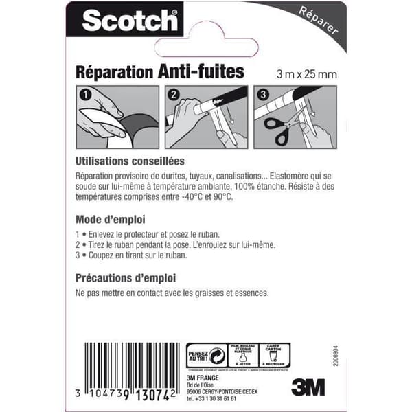 3M SCOTCH Självammalgamande tejp - 3 mx 25 mm - Svart