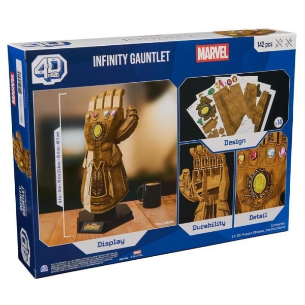 Marvel - THANOS' INFINITY GAUNT - 4D-modell att bygga - 35 cm