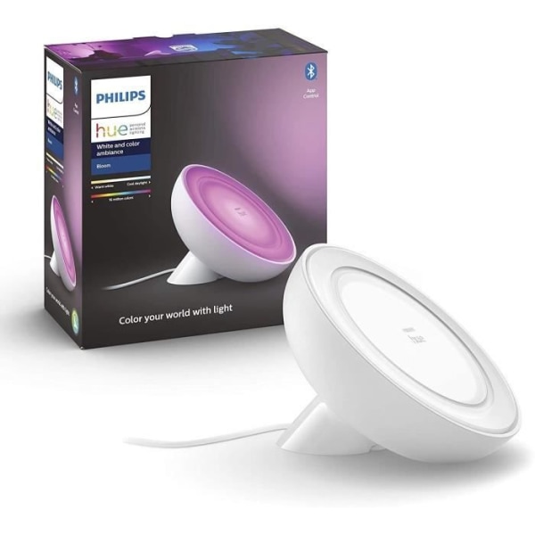 Philips Hue White &amp; Color Ambiance, Bloom Lamp, 4: e generationen - White, Bluetooth, arbetar med Alexa, Google, HomeKit