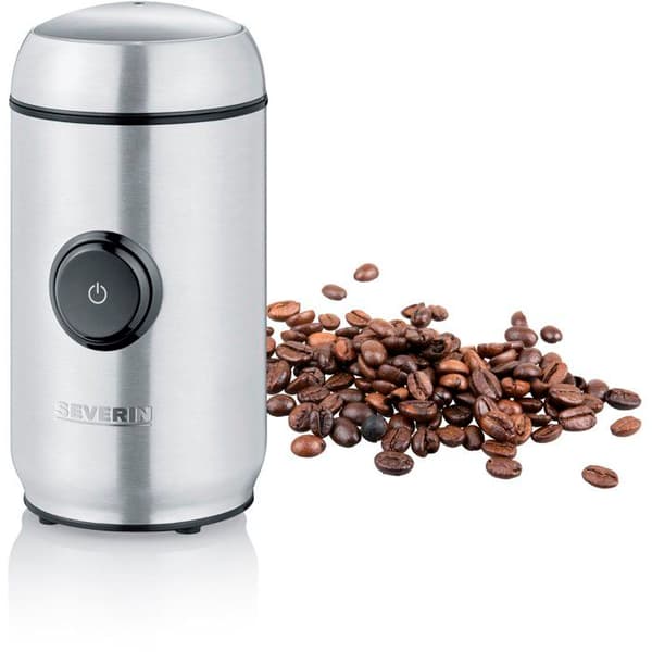 Elektrisk kaffe- og krydderikværn - SEVERIN - KM 3879 - 150 W - Justerbar kværngrad - 50 g kapacitet - sort/børstet rustfrit stål