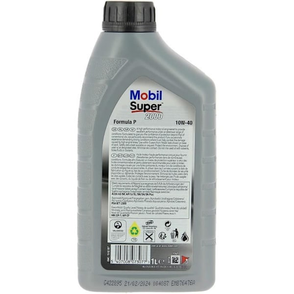 Motoroljekanna - MOBIL - S2000 10W40 Formula-P - 1 L - 4 säsonger