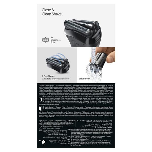 Rakapparat - BRAUN - Serie 3 300s - 30 min - Svart