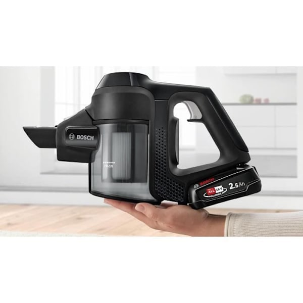 BOSCH BBS611BSC - Sladdlös multifunktions kvastdammsugare - svart - integrerad handdammsugare - 2 hastigheter - 30 min drifttid