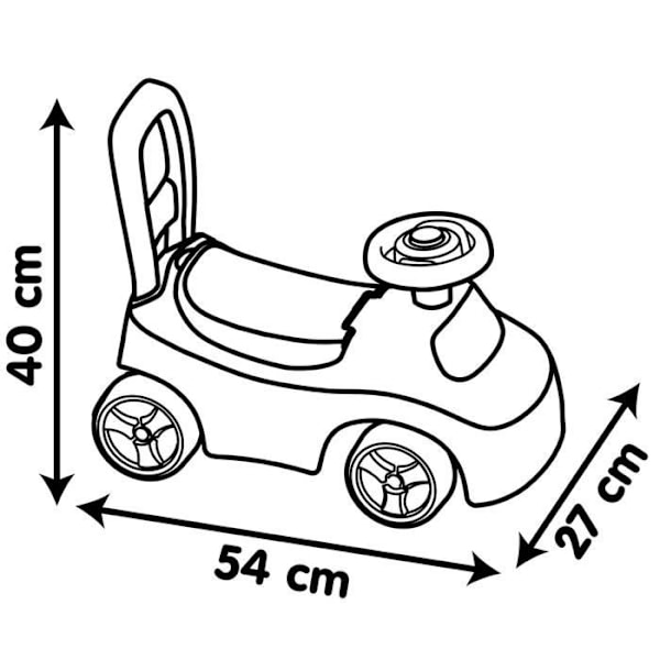 Smoby - 2 i 1 barnvagn - Auto Red - Box under sadeln + horn - Från 10 månader - Tillverkad i Frankrike