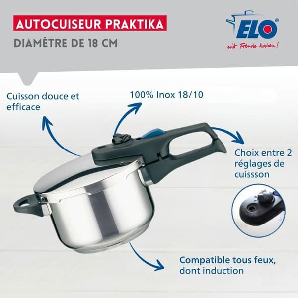 Tryckkokare - FACKELMANN - Elo Praktika - 18 cm - 2,7 liter