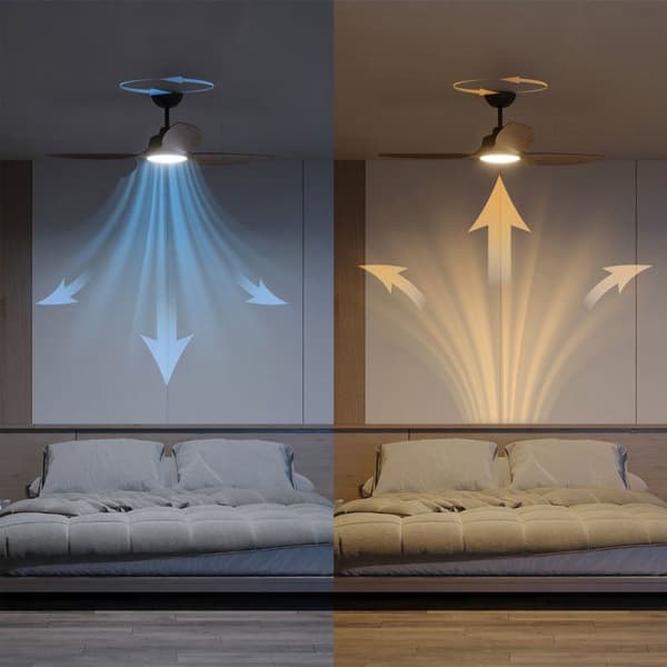 Takfläkt - Philips - Olas - Fasta blad - Diameter 132 cm - Svart/Trä - Integrerad LED + fjärrkontroll