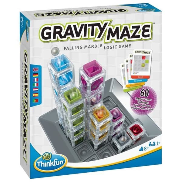 Gravity Maze logikspel, Pussel, Circuit-ball-Construction, 60 utmaningar, 8 år gammal-Ravensburger, 76433, ThinkFun