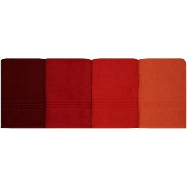 Set med 4 badlakan - 70 x 140 cm - Orange