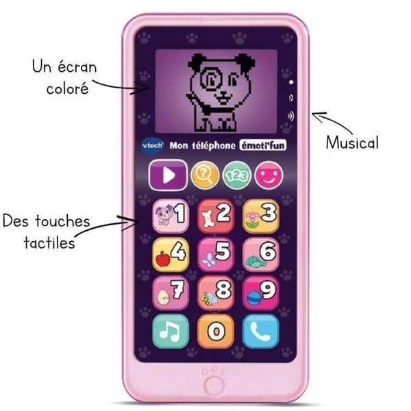VTECH - Barnens imitationleksak - Min rosa känslomässiga telefon