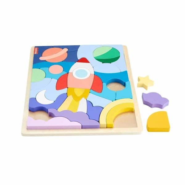 FISHER-PRICE Träpussel rymdpussel 42 bitar för små - Fisher-Price - HXY42
