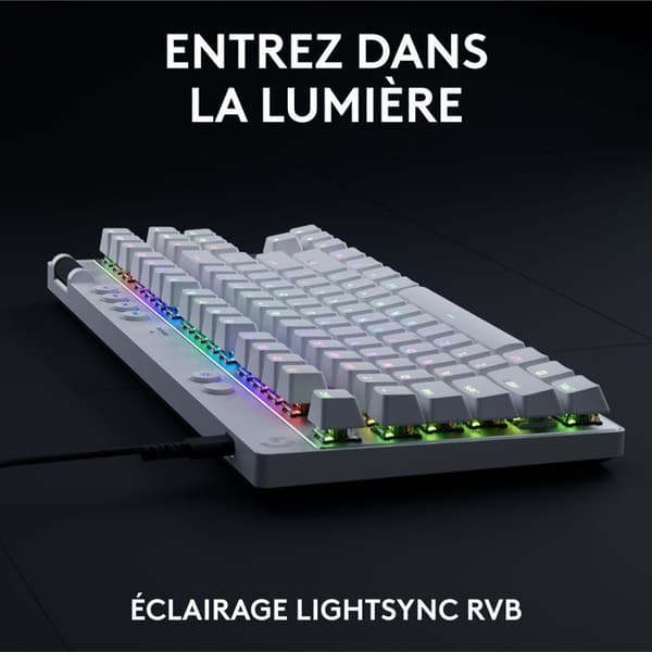 Gamingtangentbord - Trådbundet - Logitech G - Pro X TKL Rapid - AZERTY - Vitt
