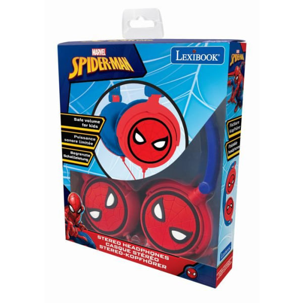 LEXIBOOK - SPIDER-MAN - Stereohörlurar, begränsad ljudkraft, fällbar och justerbar