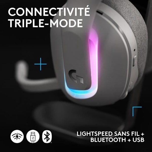 Gamingheadset - trådlöst - Logitech G - G522 - Lightspeed - Vit