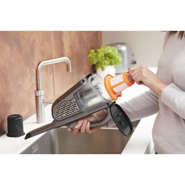 BLACK + DECKER BHHV520JF-QW - Handdammsugare - Dammsugare Litium 18V - 2 hastigheter - Autonomi 40min - Svart silver Titanium