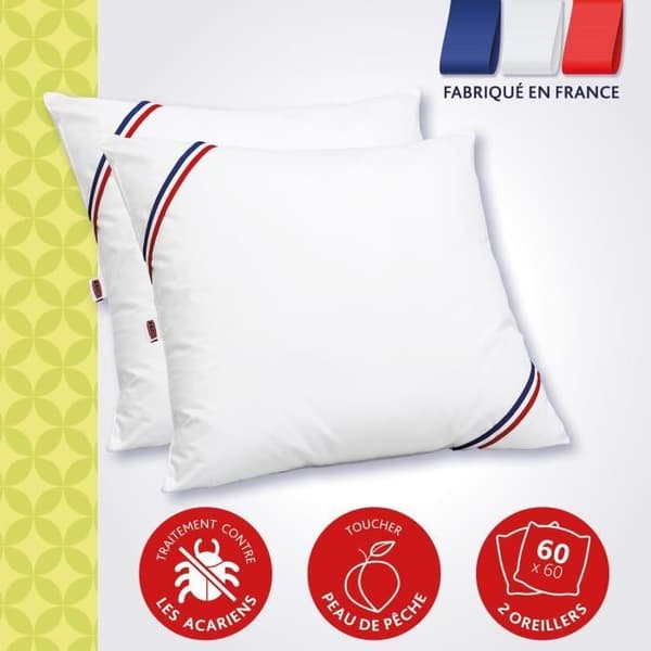 DODO Set med 2 Anti-Mite Kuddar Belle Nuit 60x60 cm vit