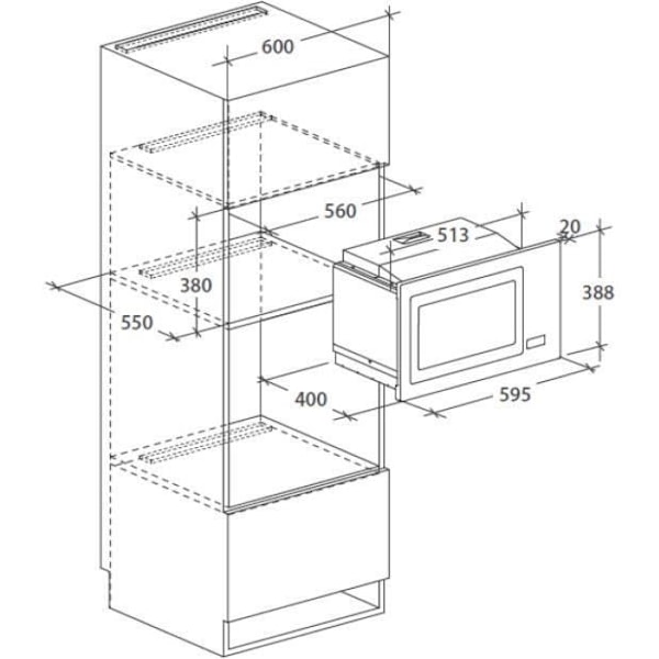 Mikrovågsugn - Rosieres - RMG28/1PN - 28L - 900W - 6 effektnivåer - Svart