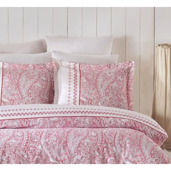 Bäddset - 1 påslakan 220 x 240 cm + 2 örngott 60 x 60 cm - 100% förstärkt bomull - Rosa