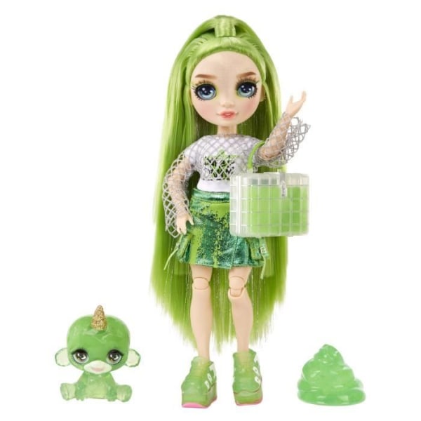 Rainbow High Fashion Doll with Slime Kit and Pet - Jade (Grön) - 28cm Glitter Doll with Tin Slime Kit