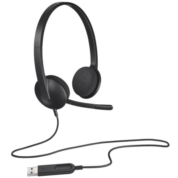 LOGITECH - H340 kabelanslutna USB-stereohörlurar - svart