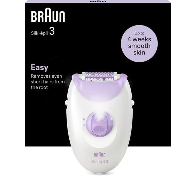 Elektrisk epilator - BRAUN - SE3-031 - 2 lägen - Vit / Rosa