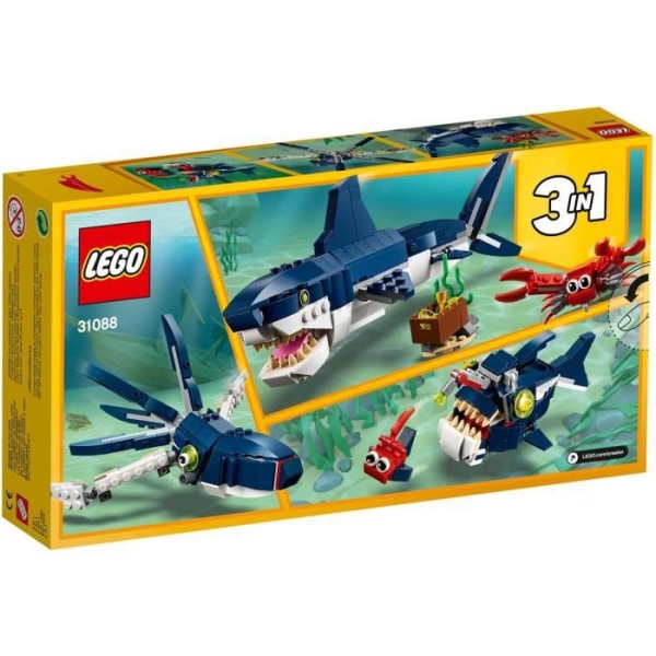 LEGO Creator 3-i-1 31088 undervattensvarelser, marina djurfigurer, haj, krabba