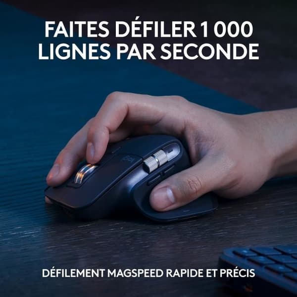 Trådlöst tangentbord - LOGITECH - MX Keys S Combo - Bluetooth - Bakgrundsbelyst - Tysta tangenter - Grafit