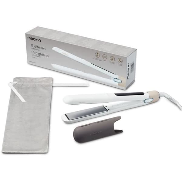 Plattång - MEDION - MD19925 - 56 W - 5 program - 165 till 210 °C - LED-display - Vit