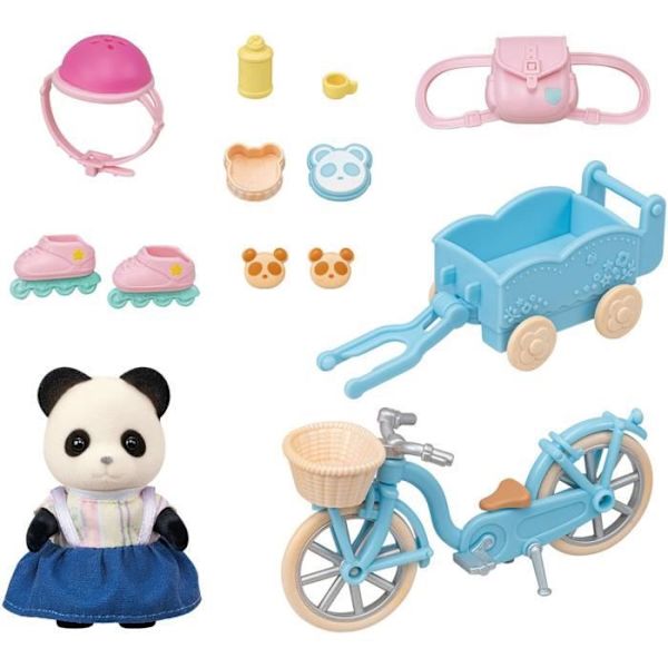 Flickan Panda, hennes cykel och hennes trailer - Sylvanian familjer - 5652 - från 3 år gammal