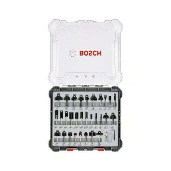 Set med 30 blandade fräsar med 8 mm skaftdiameter BOSCH - 2607017475