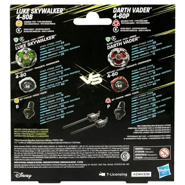 Beyblade X och Star Wars, Collab Luke Skywalker 4-80B vs. Darth Vader 4-60B, multipack