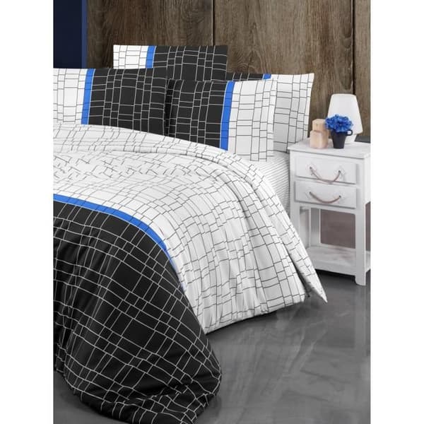 Bäddset - 1 påslakan 220 x 240 cm + 2 örngott 60 x 60 cm - 65% bomull, 35% polyester - Vit