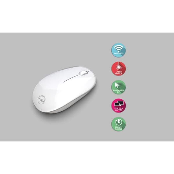 Mobility Lab ML301877 Bluetooth trådlös lasermus för Mac, vit, 800–1600 dpi Vit