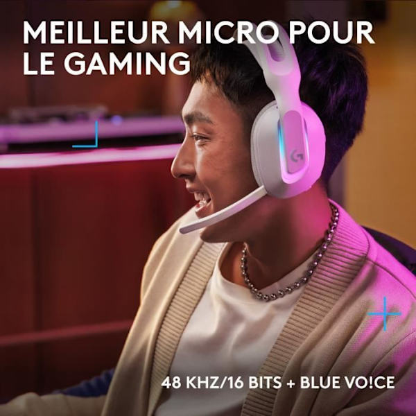 Gamingheadset - trådlöst - Logitech G - G522 - Lightspeed - Vit