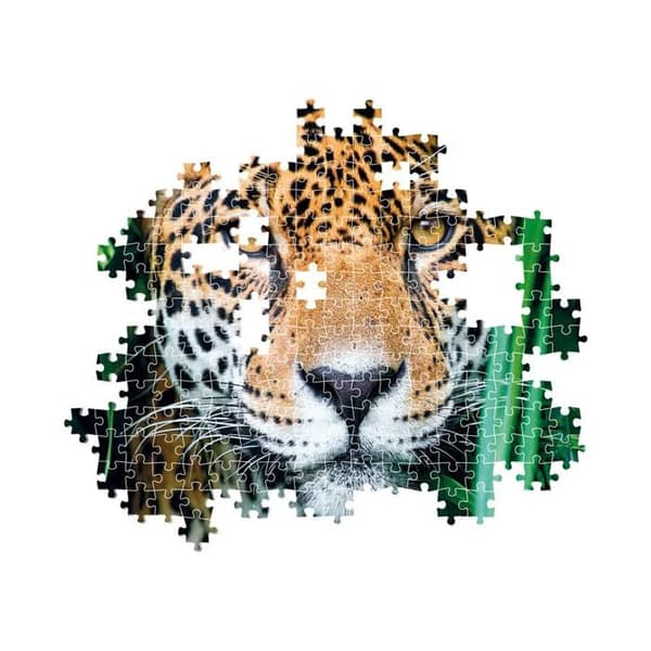 500-bitars pussel + poster: Jaguar i djungeln