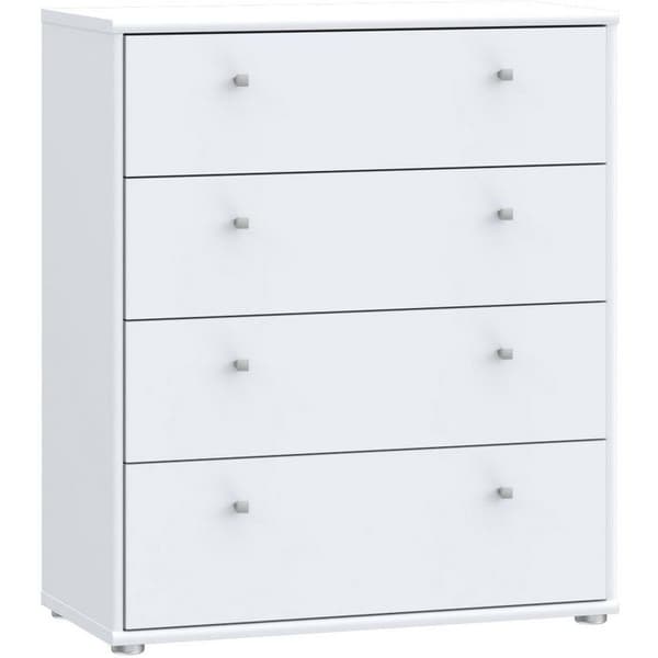 TEMPRA Byrå  Mattvit  4 lådor  B 73,7 × D 34,8 × H 85,5 cm